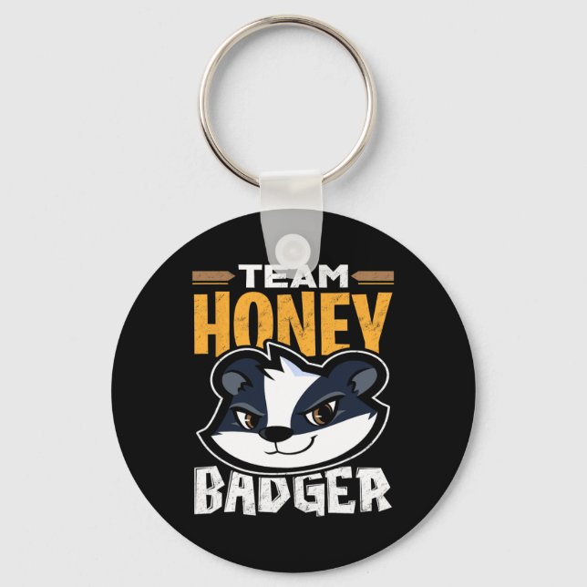 Team Honey badger - Coola Animal Lover Gift Nyckelring (Framsida)