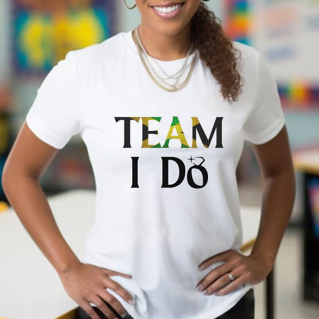 Team I Do Jamaican Flagga Bröllop Bachelorette Par T Shirt (jamaica jamaican flag team i do newlywed wedding bachelorette party shirt)