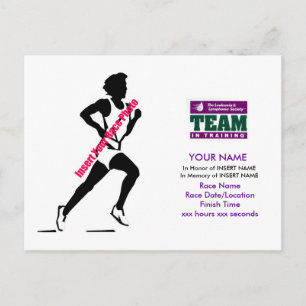 Team in Training: Tack Postcard Vykort