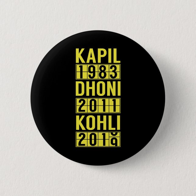 Team India Cricket Fan Tröja  Knapp (Framsida)