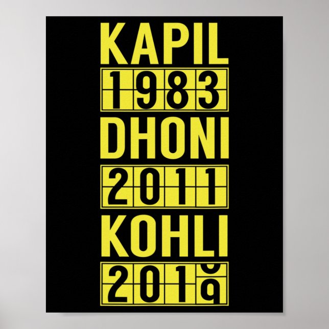 Team India Cricket Fan Tröja  Poster (Framsidan)