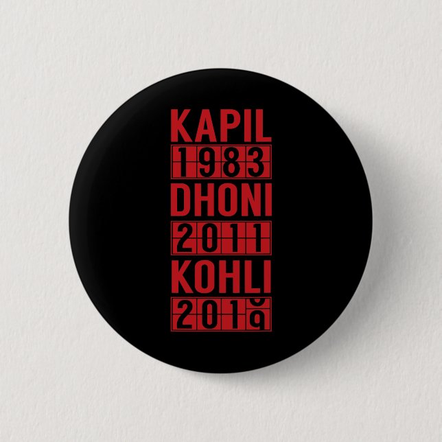 Team India World Cricket Cup Fan Jersey 2  Knapp (Framsida)