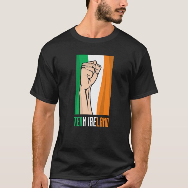 Team Ireland St patricks day Gaelic Irish Leprecha T Shirt (Framsida)