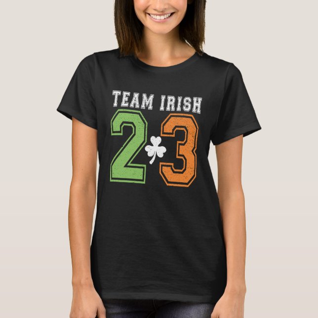 Team Irish 2023 St Patricks Day Leprechaun Shamroc T Shirt (Framsida)