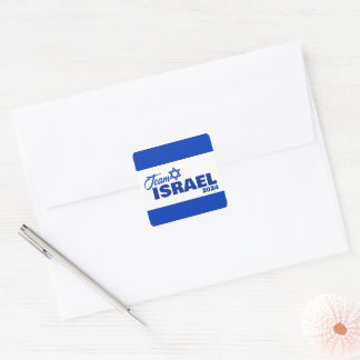 Team Israel - Fyrkantigt Klistermärke