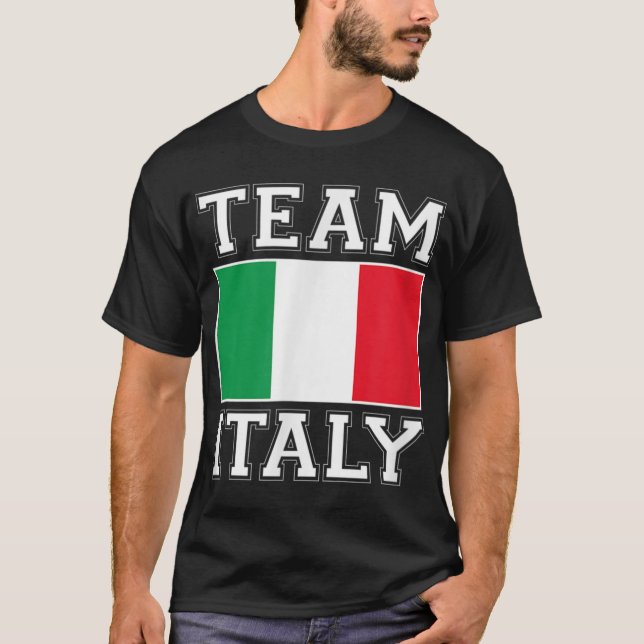 Team Italien skriver ut italienska National Land F T Shirt (Framsida)