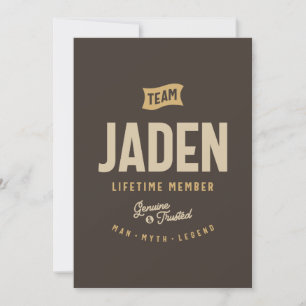 Team Jaden Livstidsmedlem Personligt Namn Inbjudningar