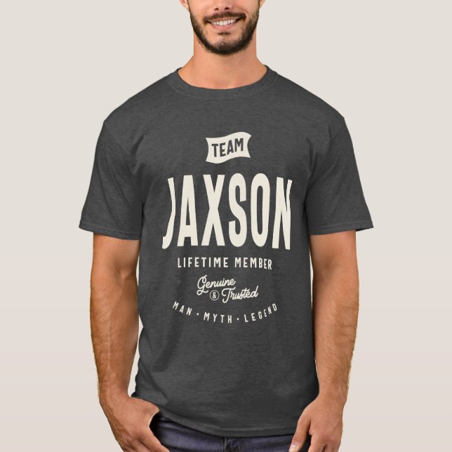 Team Jaxson-livstidsmedlem Jaxson Namn T Shirt (Framsida)
