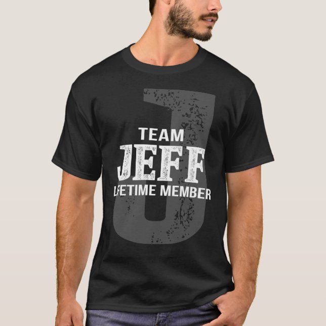 Team JEFF-livstidsmedlem T Shirt (Framsida)
