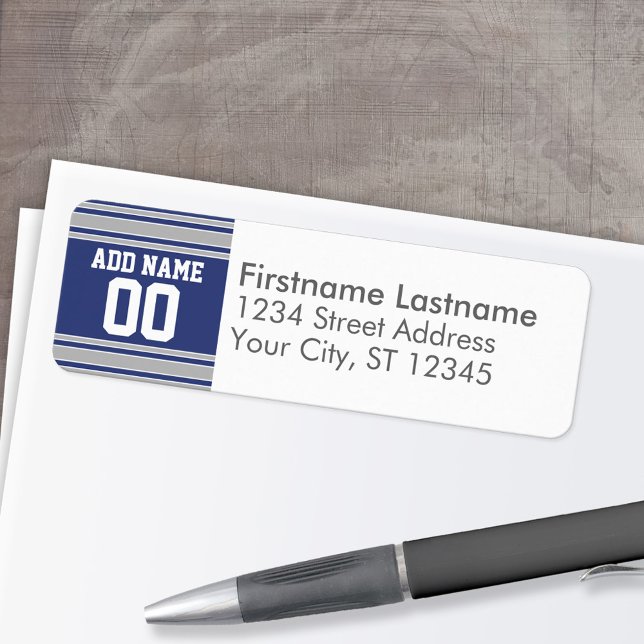 Team Jersey - Anpassat namn - Returadress Returadress Etikett (Personalized Return Address Label)