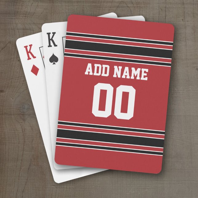 Team Jersey med anpassningsbarnamn och numrera Kortlek (Personalized Playing Cards - Sports Jersey Design)