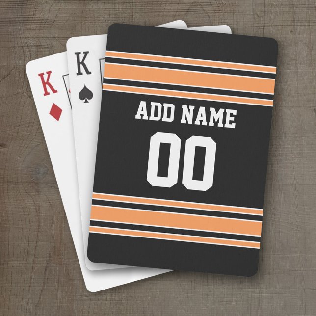 Team Jersey med anpassningsbarnamn och numrera Spelkort (Personalized Playing Cards - Sports Jersey Design)