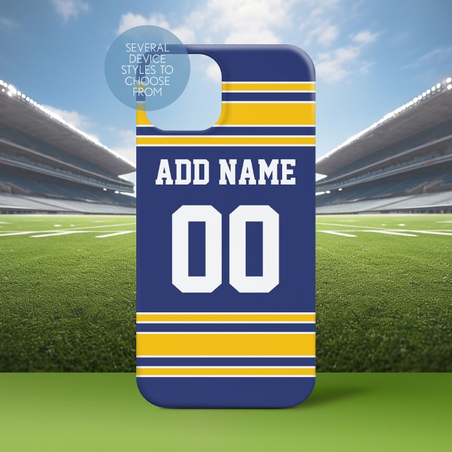 Team Jersey med eget namn och nummer (Personalized Phone Case with a Football Jersey Stripe Design)