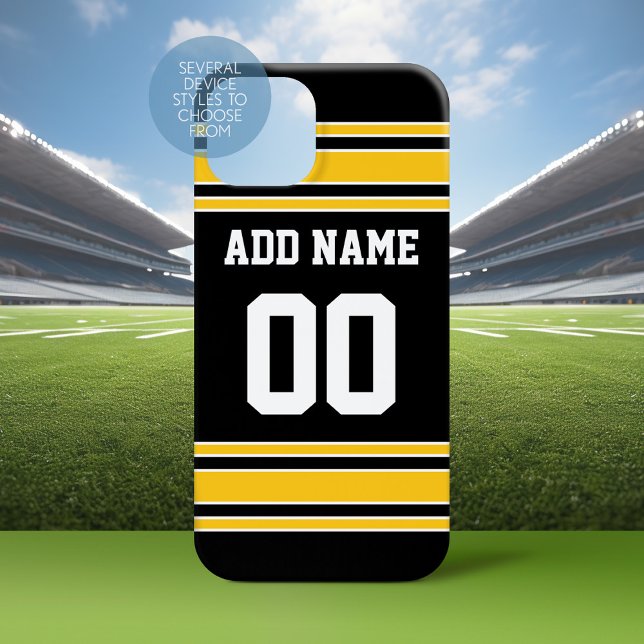 Team Jersey med eget namn och nummer (Personalized Phone Case with a Football Jersey Stripe Design)