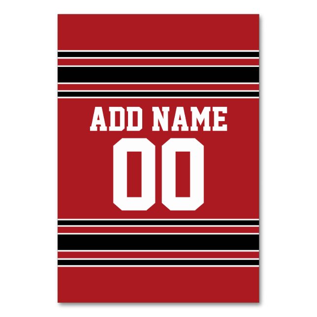 Team Jersey med eget namn och nummer Bordsnummer (Framsidan)