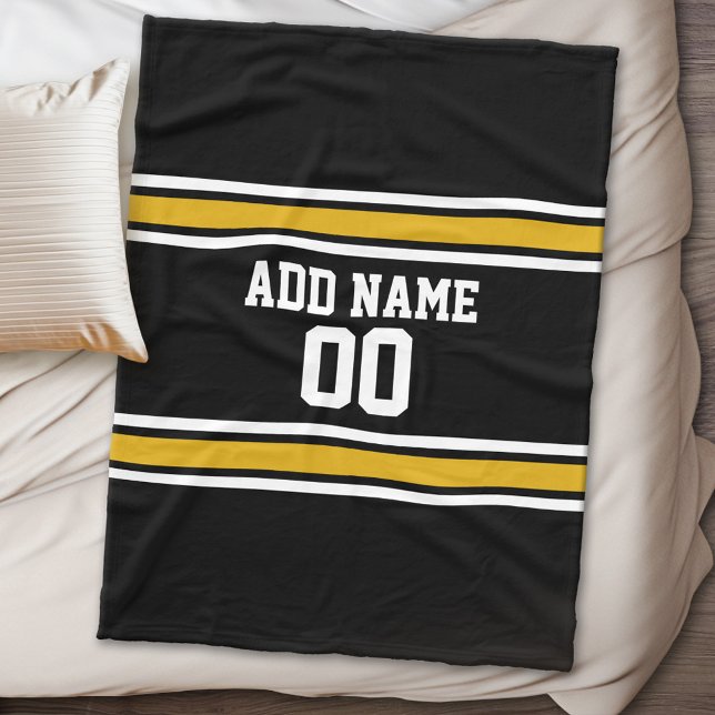 Team Jersey med eget namn och nummer Fleecefilt (Personalized fleece blanket - Sports Theme)