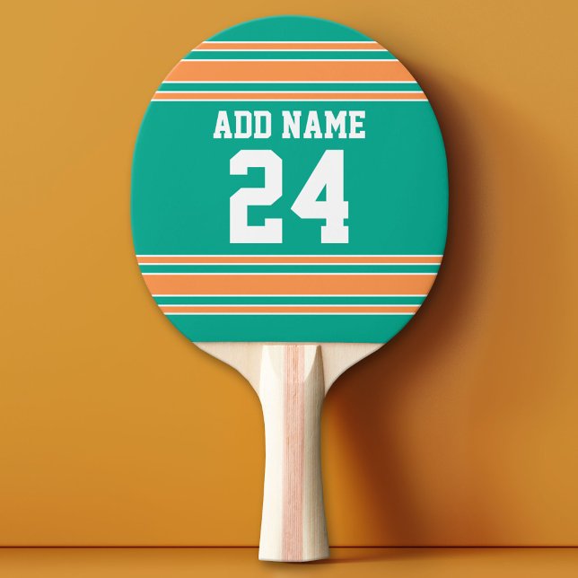 Team Jersey med eget namn och nummer Pingisracket (Custom Ping Pong Paddle with a Sports Theme)