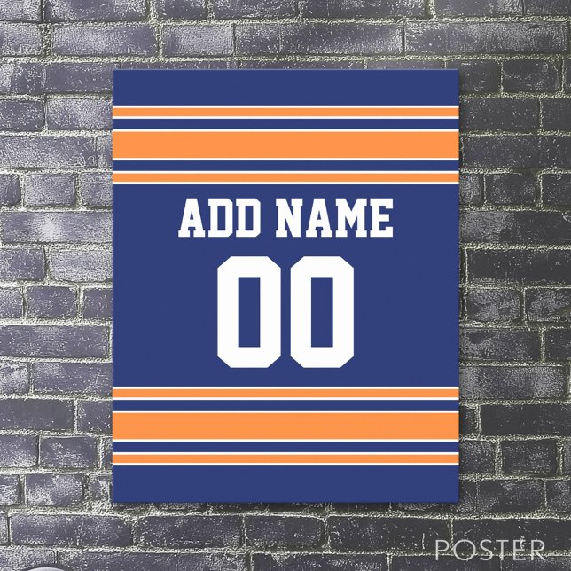 Team Jersey med eget namn och nummer Poster (Sport Jersey Poster)