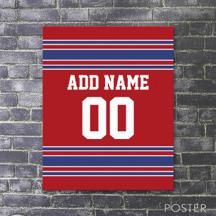 Team Jersey med eget namn och nummer Poster