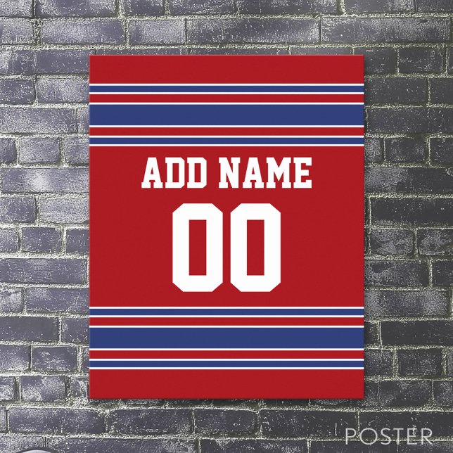 Team Jersey med eget namn och nummer Poster (Sport Jersey Poster)