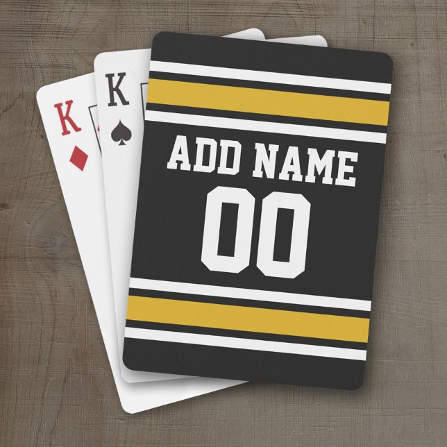 Team Jersey med eget namn och nummer Spelkort (Personalized Playing Cards - Sporty Stripes)