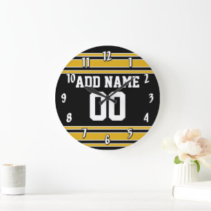 Team Jersey med eget namn och nummer Stor Klocka