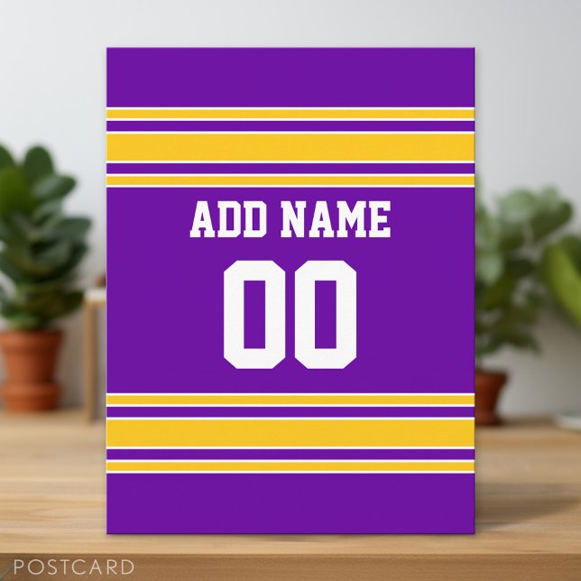 Team Jersey med eget namn och nummer Vykort (Custom Postcard)