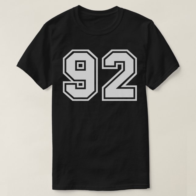 Team Jersey Number #92 Sports Gift Premium T Shirt (Design framsida)
