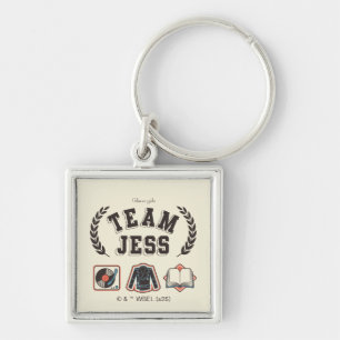 Team Jess Gilmore Girls Design Fyrkantig Silverfärgad Nyckelring