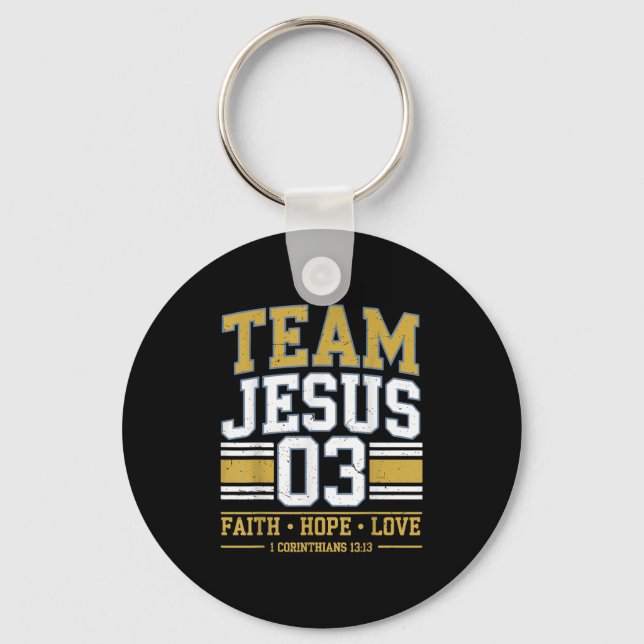 Team Jesus 03 Christian Faith Men Teen Girl Toddle Nyckelring (Framsida)
