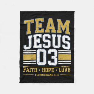 Team Jesus 03 Christian Faith Tonåring Girl Småbar Fleecefilt