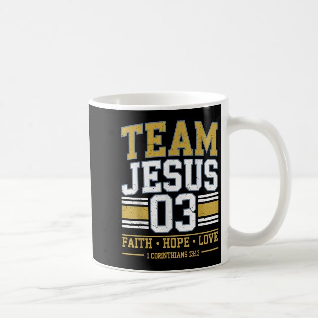 Team Jesus 03 Kristet Tro Män Tonåring Flicka Småb Kaffemugg (Höger)