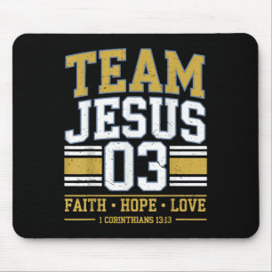 Team Jesus 03 Kristet Tro Män Tonåring Tjej Småbar Musmatta