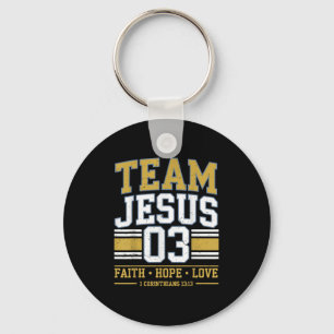 Team Jesus 03 Kristet Tro Män Tonåring Tjej Småbar Nyckelring