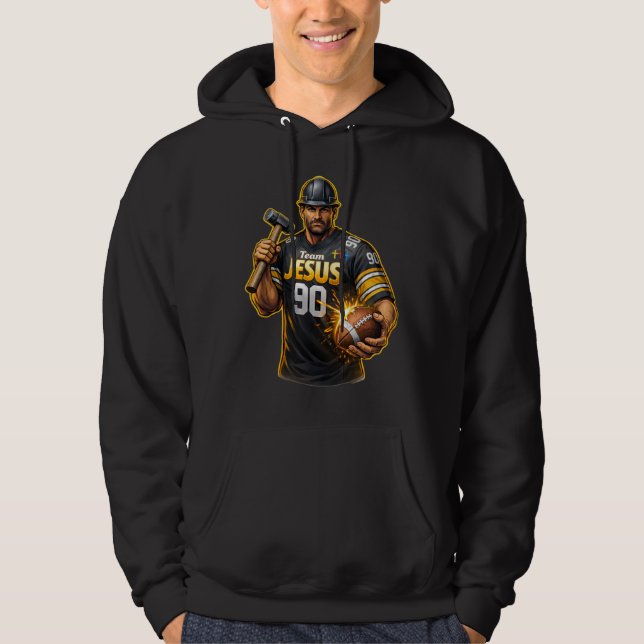 Team JESUS Football 90 - Christian Hoodie (Framsida)