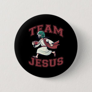 Team Jesus Football Älskare Tee Christian Faith Bi Knapp