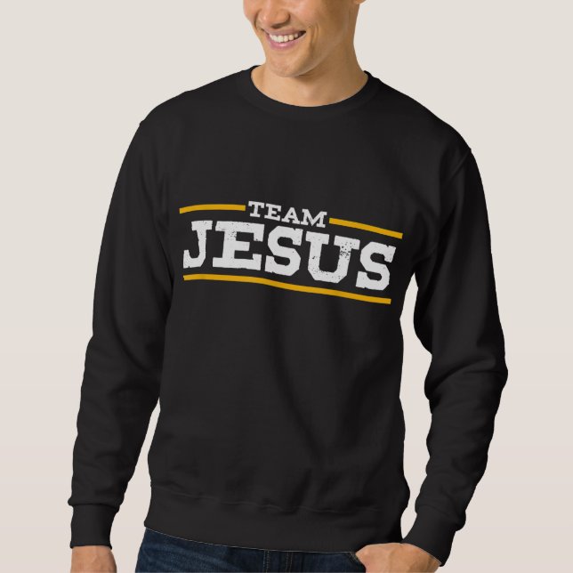 Team Jesus Kristus Chrisitiska katolska ortodoxa G Lång Ärmad Tröja (Framsida)