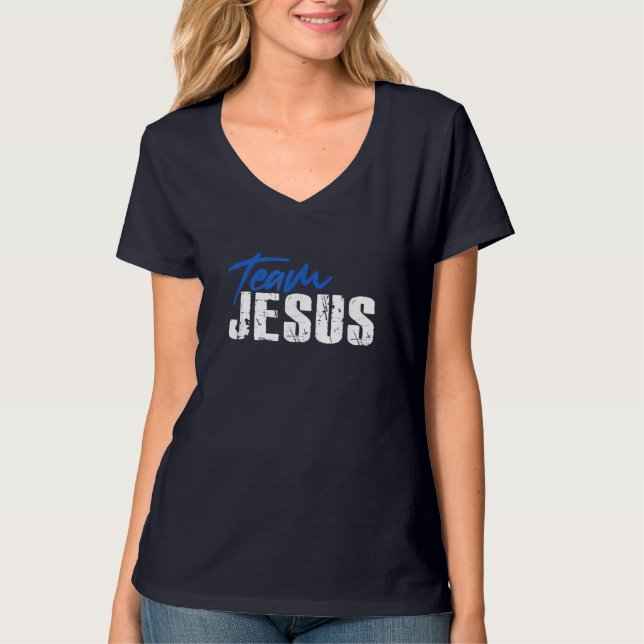 Team Jesus Kristus Christian Gud katolsk ortodox T Shirt (Framsida)