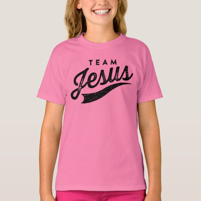 Team jesus logotyp Girls Shirt Tröja (Framsida)