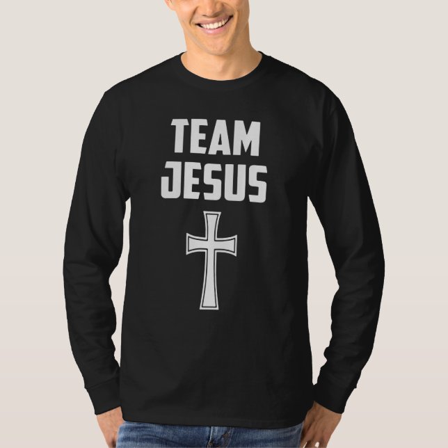 Team Jesus Men Women Kids Christian Cross T Shirt (Framsida)