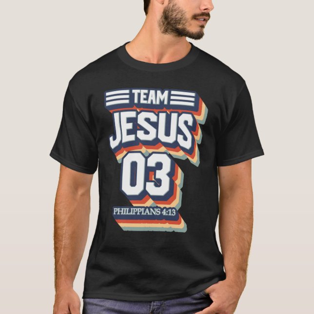Team Jesus nr 03 Warrior, medlem av Christian Mana T Shirt (Framsida)