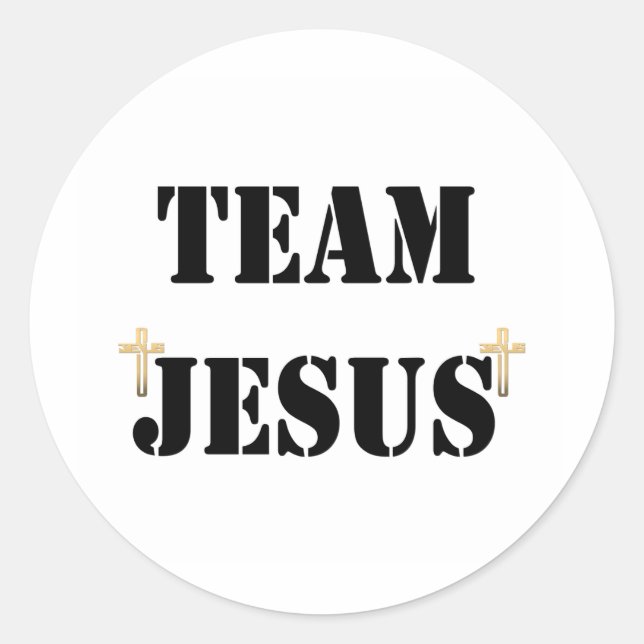 Team Jesus Runt Klistermärke (Framsida)