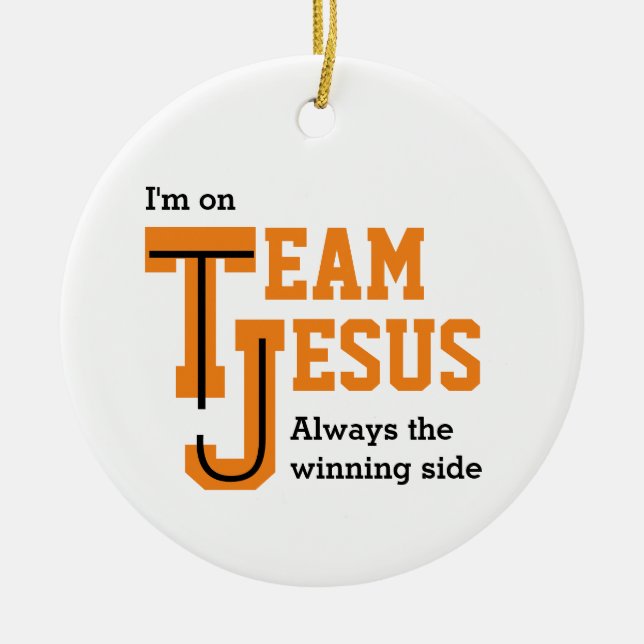TEAM JESUS Winning Side-deklaration Julgransprydnad Keramik (Framsidan)