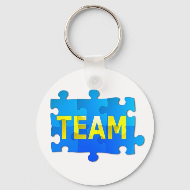 Team Jigsaw Puzzle Key Ring Nyckelring (Framsida)