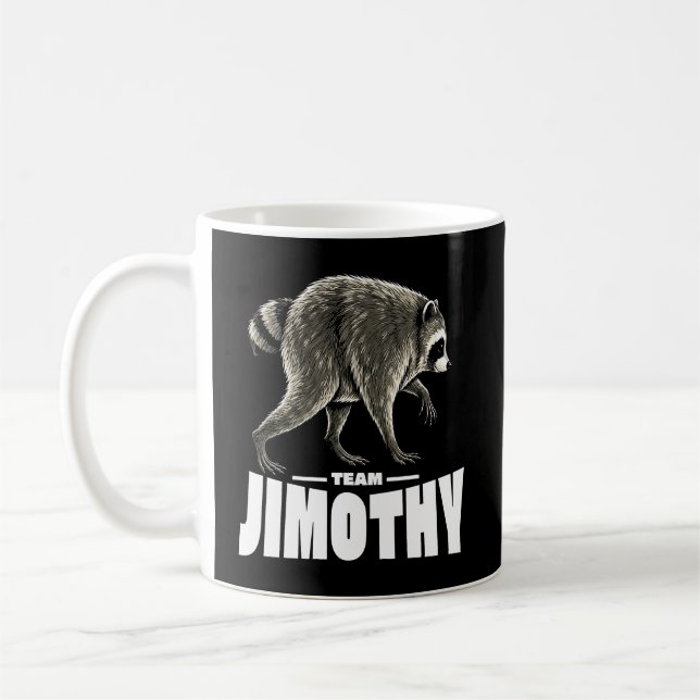 Team Jimothy Viral Tvättbjörn Roligt Kaffemugg (Vänster)