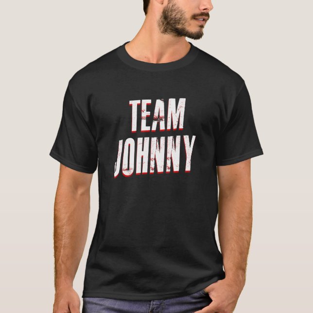 Team Johnny Fläkt Klubb Support Friend Family T Shirt (Framsida)