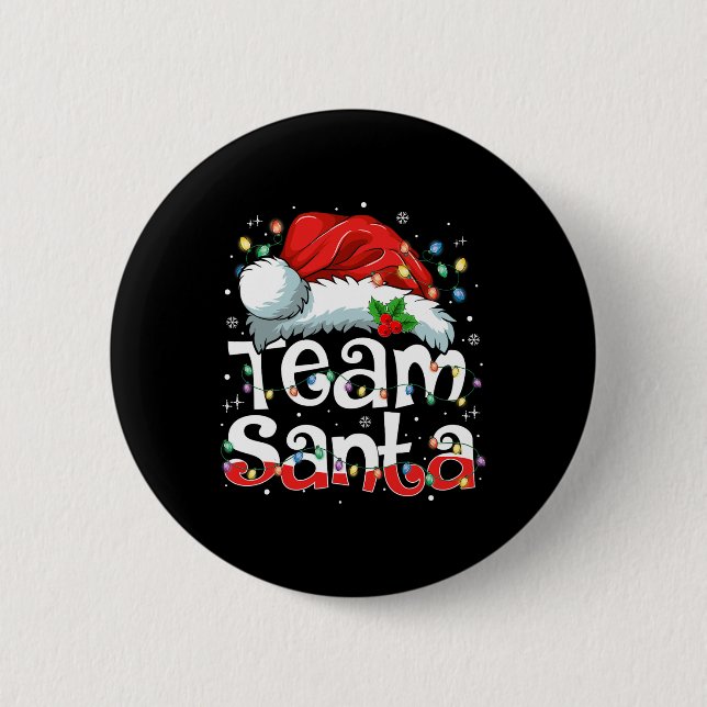 Team Jultomten-julfamiljen Matching Pajama Knapp (Framsida)
