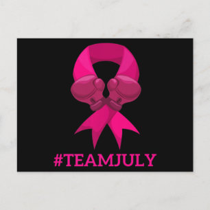 TEAM JULY Breast Cancer Awareness Premium T-Shirt7 Vykort