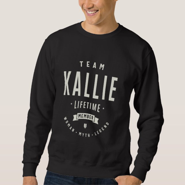 Team Kallie Livtime Member Funny Namn Kallie Lång Ärmad Tröja (Framsida)