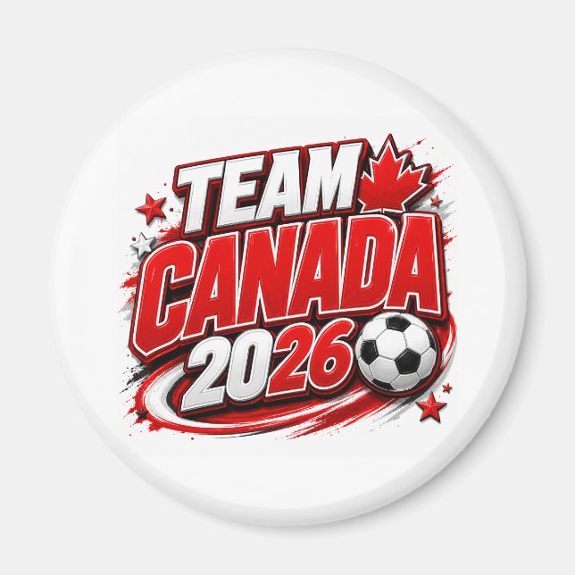 TEAM KANADA 2026 Fotbollsfan | Kanadensare  Magnet (Framsidan)